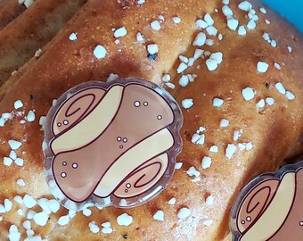 Finnish Cinnamon Bun Epoxy Acrylic Lapel Pin