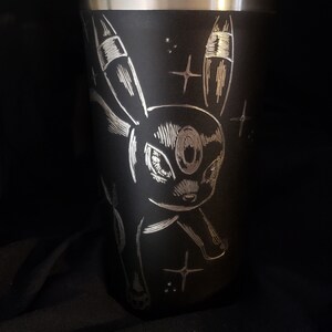 Custom Umbreon Hand Engraved Insulated Tumbler Mug