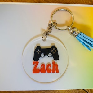 Personalized Gaming Keyring / Personalized Game controller Keychain / Gaming Gift Idea / Gaming theme /Boy or Girl keyring gift/ Party favor