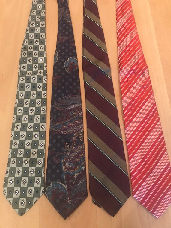 All silk 1990s mens ties lot of four
