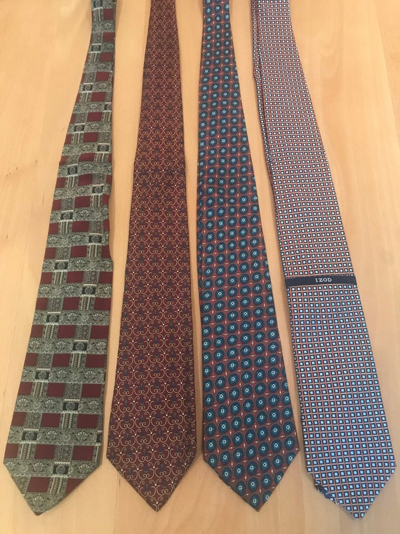 All silk mens ties 1990s lot of four