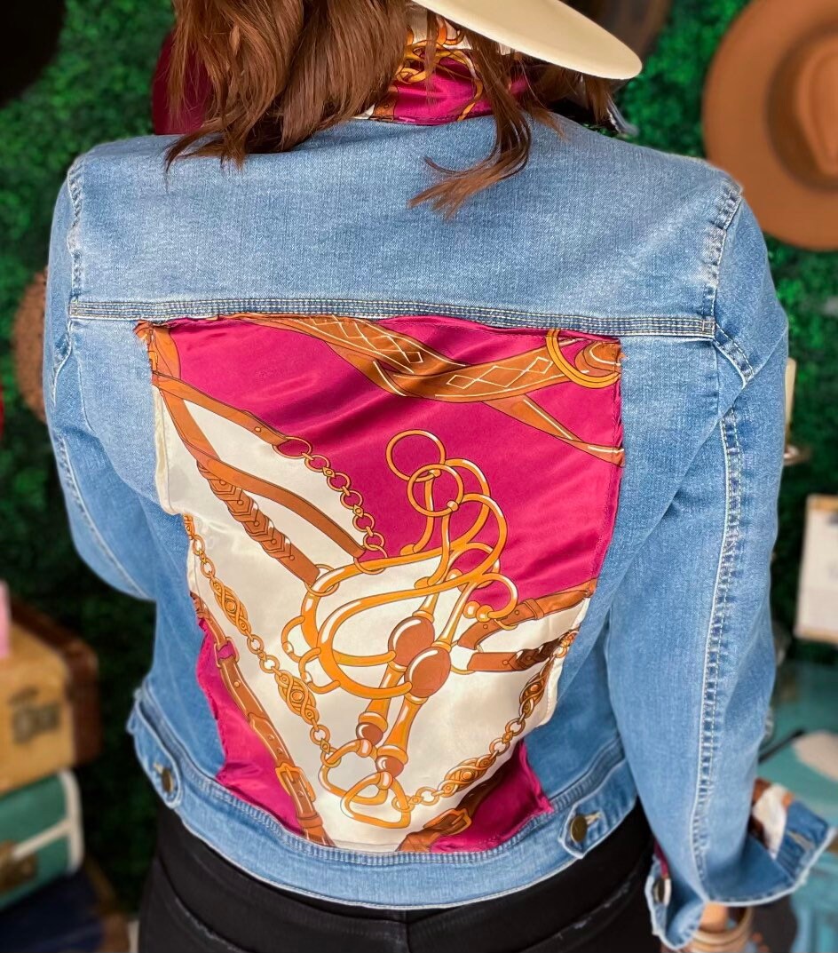 wine denim jacket