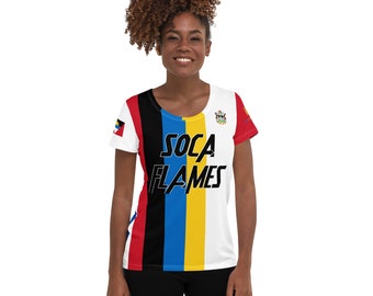 Antigua and Barbuda Flag Women's Athletic T-shirt | Soca Mode