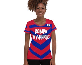 Haiti Flag Women's Football Athletic Shirt