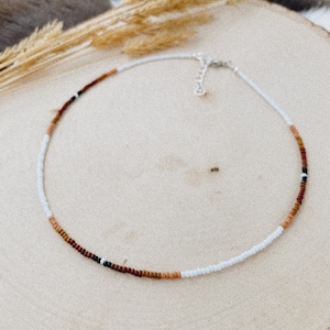 Western Beaded Choker Necklace • Neutral Colors • Boho Western Jewelry • The Moccasin