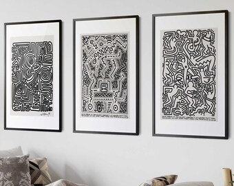 Tribute to Keith Haring Colorblock Acrylic Painting