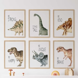 Dinosaur Nursery Print Dinosaur Print Dinosaur Wall Art Gallery Wall Art Set of 6 Dinosaur Art Dinosaur Decor Kids Nordic Prints