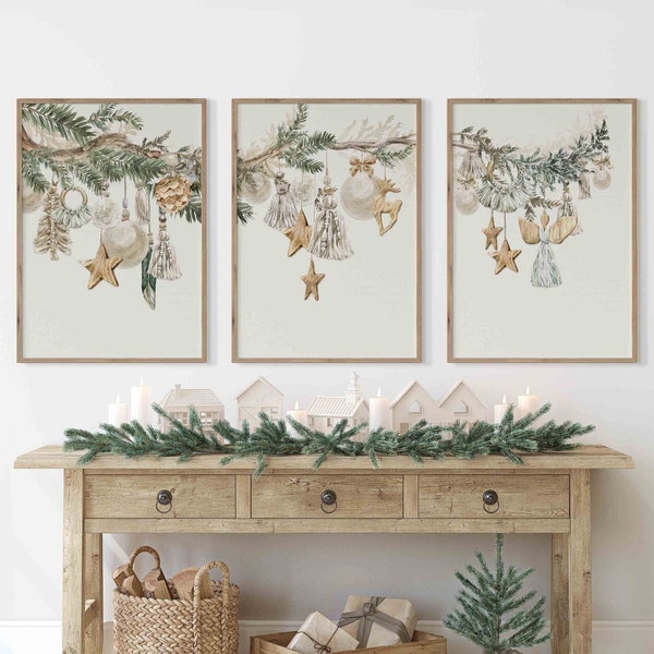 Nordic Christmas Prints Gallery Set of 3 Neutral Christmas Art Large Christmas Nordic Prints Downloadable Christmas Print Xmas Printable Art