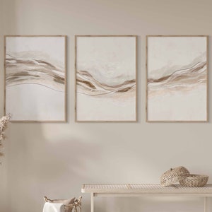 Beige Abstract Gallery Wall Art Set: Nordic Minimalist Prints (Digital Download)