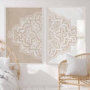 Set di 2 poster di decorazioni da parete in stile marocchino, stampa boho orientale, arte su carta antica, stampe nordiche.
