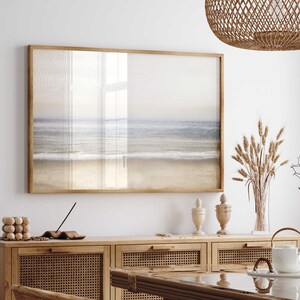 Neutral Beach Painting: Minimalist Coastal Landscape Art (Digital Download)