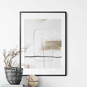 Stampa artistica astratta: decorazione murale minimalista nordica color greige (download digitale)
