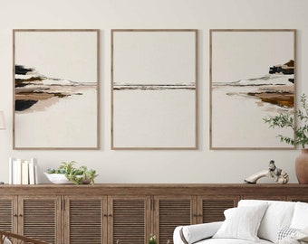 Abstract Art Set of 3 Prints Modern Neutral Beige Minimalist Wall Art Nordic Prints Neutral Beige Minimalist Wall Art Scandinavian Printable