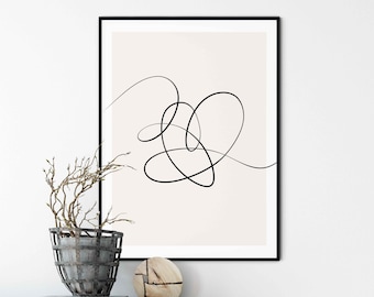 Heart Line Drawing Etsy