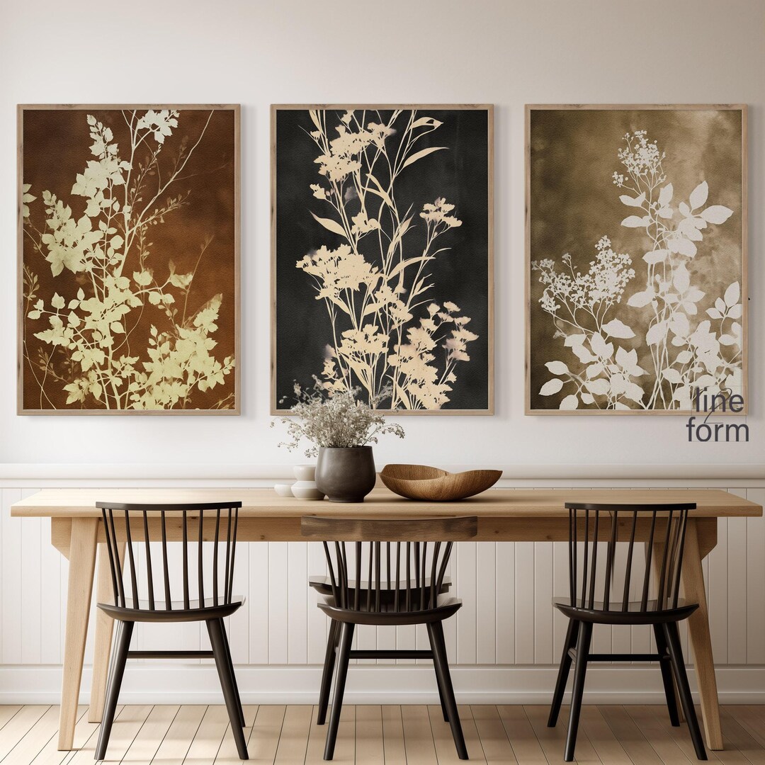Vintage Wildflowers Printable Set of 3 Prints, Vintage Floral Painting ...