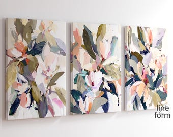 Floral Watercolor Print Set: Abstract Flower Art (Digital Download)