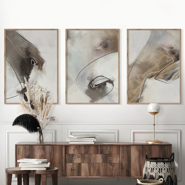 Brown Gray Wall Art Etsy