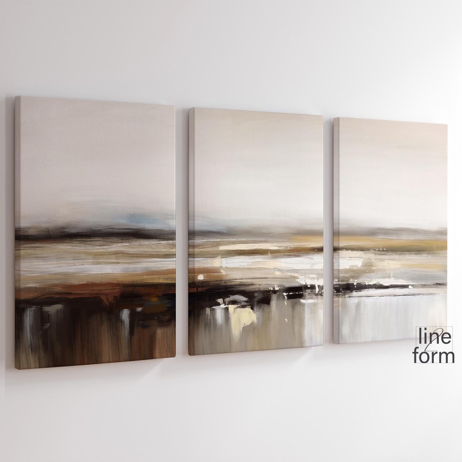 Neutral Abstract Landscape Art Print Set of 3 (Digital Download)