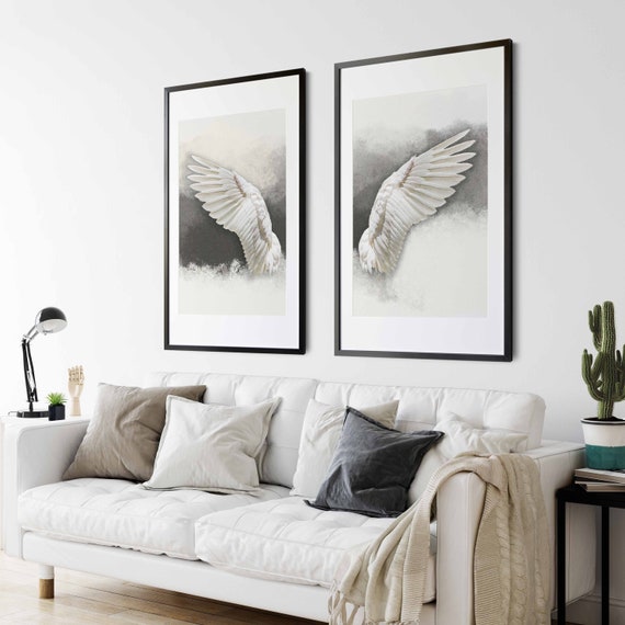 Angel Wings Wall Decor White Angel Wings Set of 2 Angel Wall | Etsy