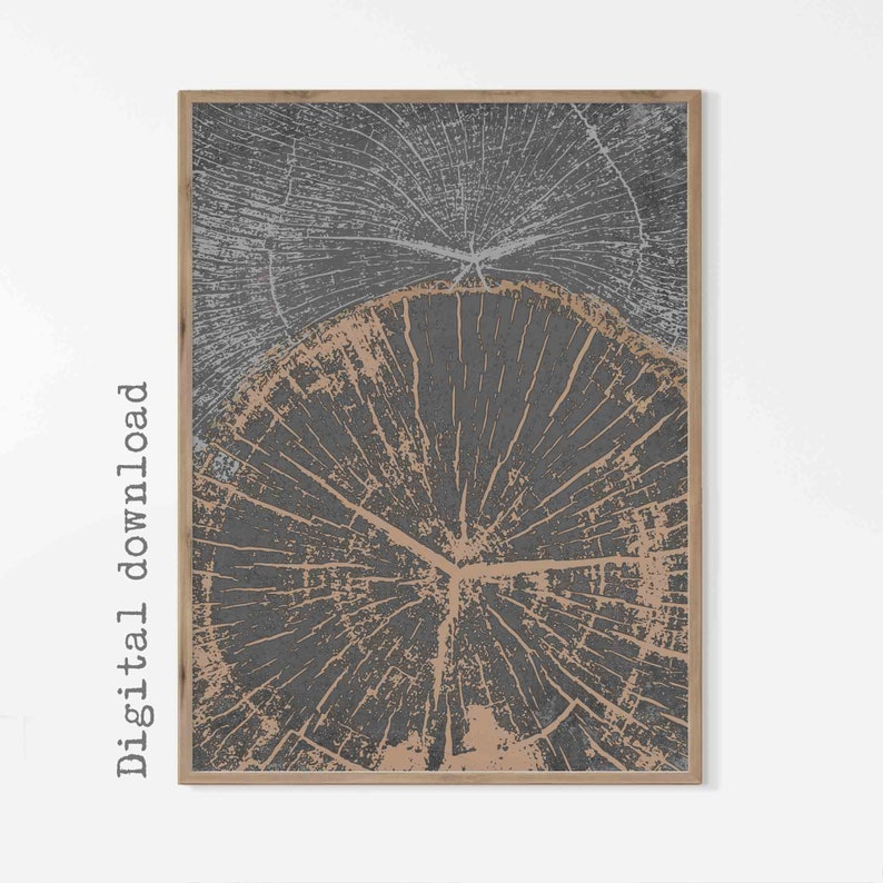 Beige Tree Ring Prints Set of 3 Nordic Prints Tree Stump Prints Tree Ring Art Abstract art print Modern Neutral Abstract Tree Rings Wall Art image 5