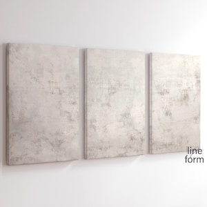Greige Abstrakte Galerie Wand Kunst 3er Set: Nordische minimalistische Prints (Digitaler Download)
