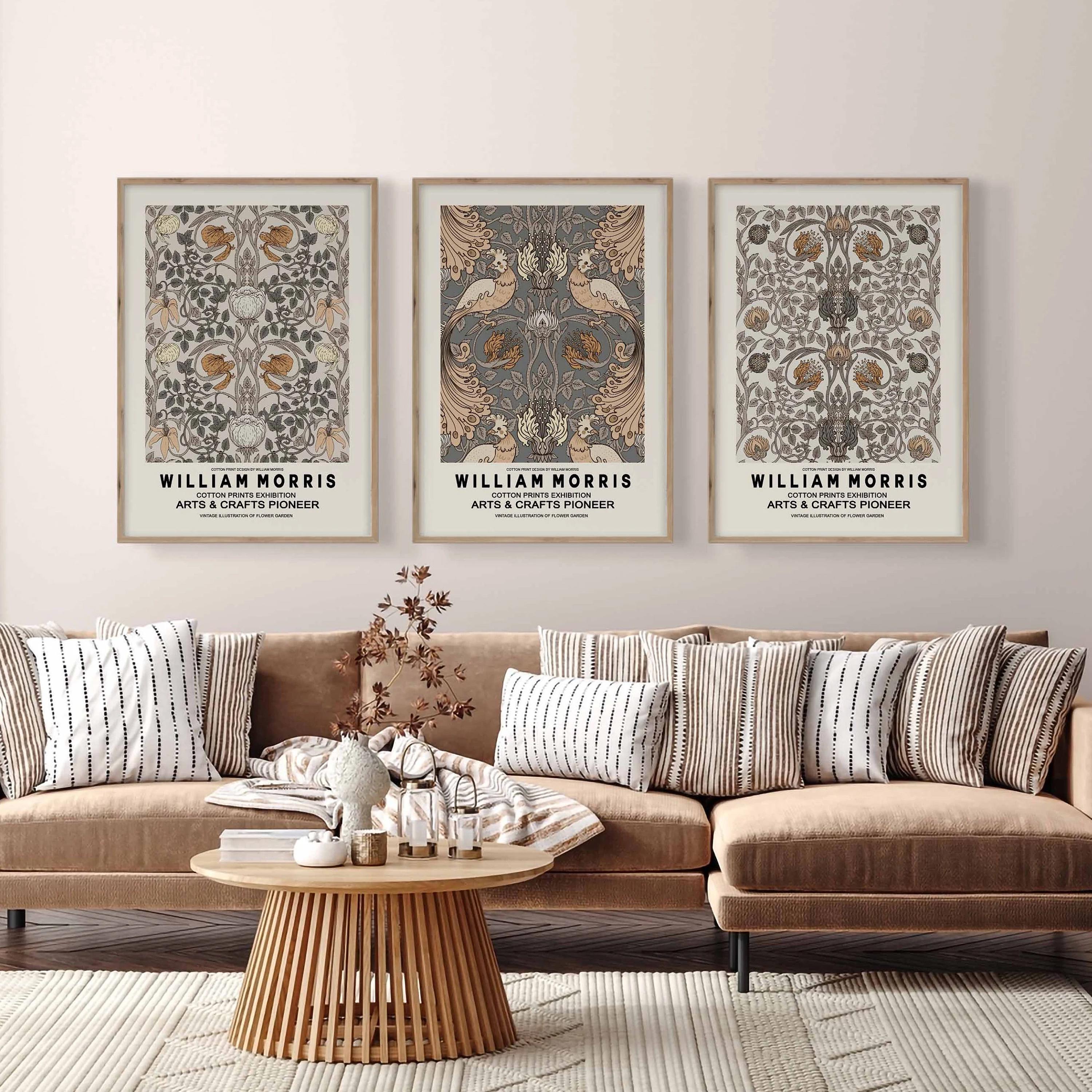 William Morris Poster Set: Beige Botanical Art Nouveau Prints - Etsy