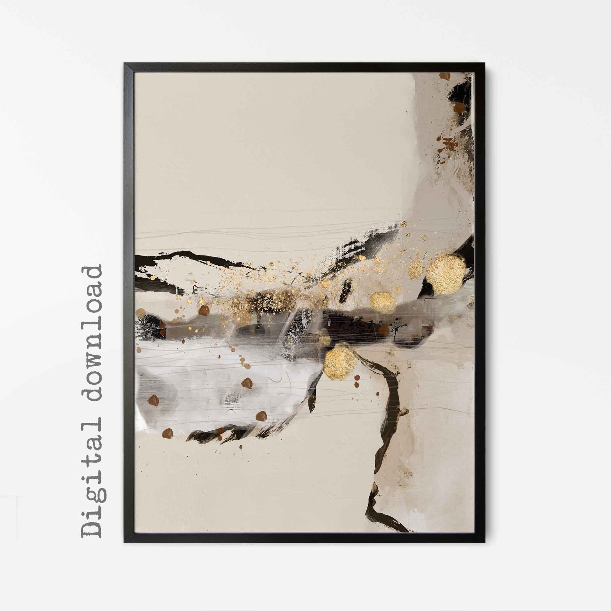 Beige Abstract Art Print Set: Modern Scandinavian Wall Decor (digital ...