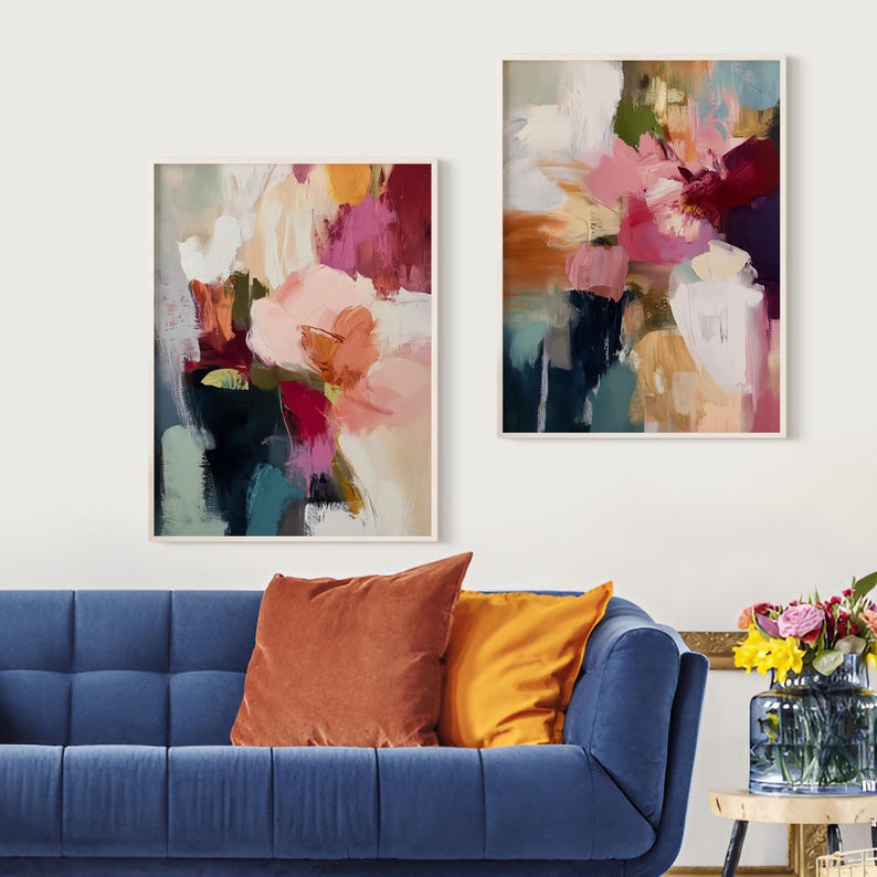 Colorful Abstract Art Print Set of 2: Modern Home Decor - Etsy