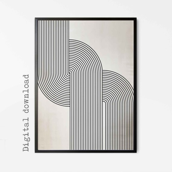Bauhaus Print: Retro Lines Geometric Art (digital Download