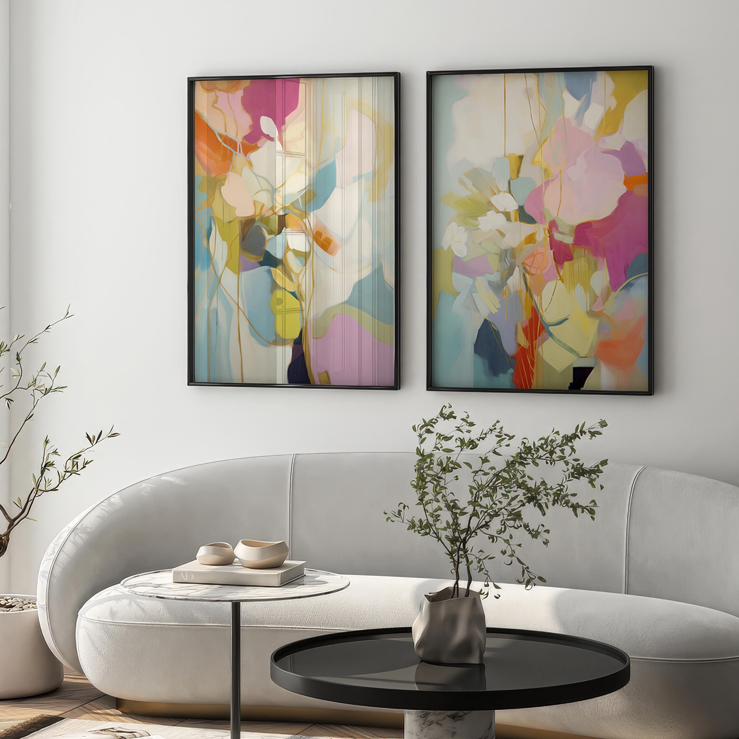 Abstract Art Print Set: Colorful Modern Wall Decor - Etsy