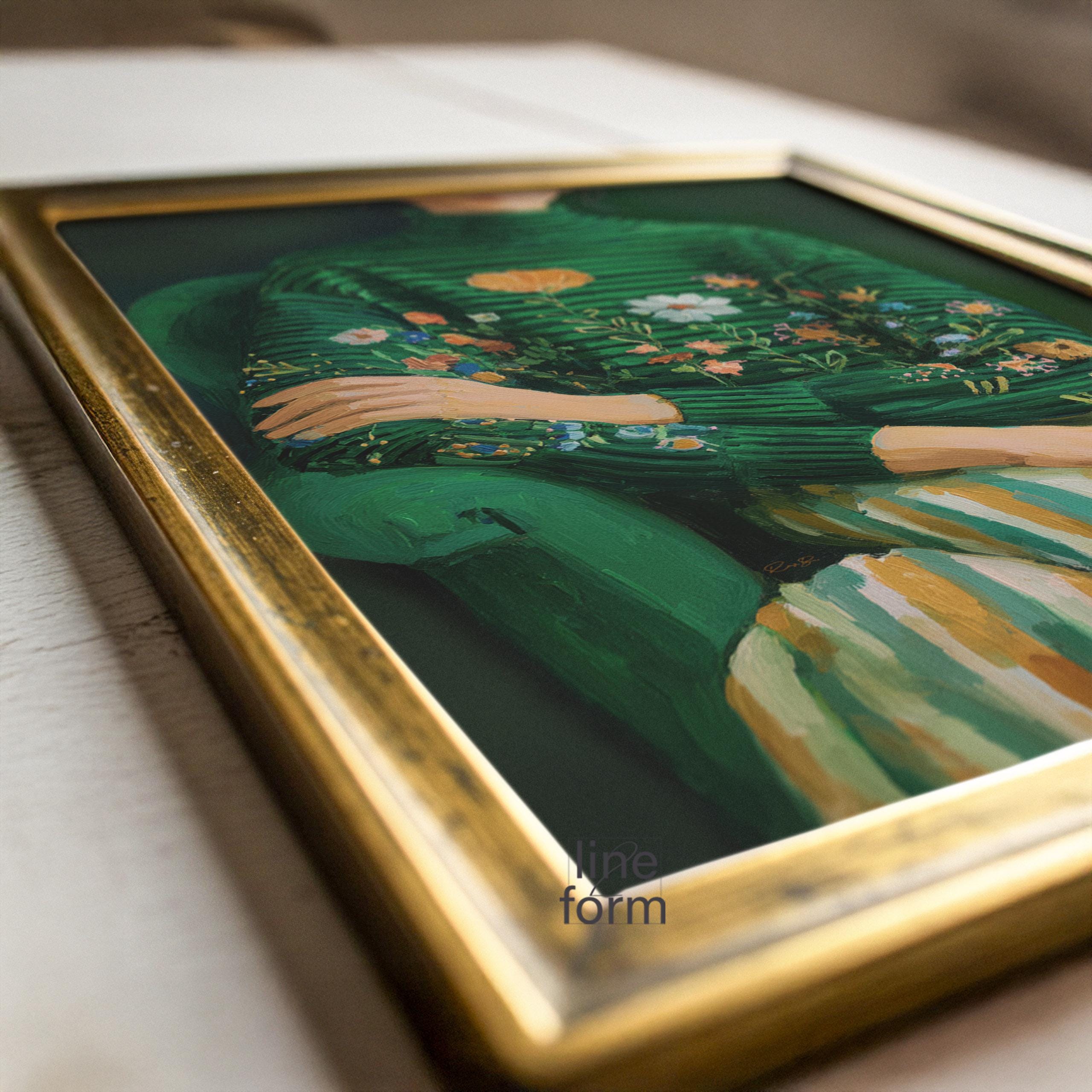 Emerald Green Abstract Woman Art Print: Female Figurative Painting - Etsy