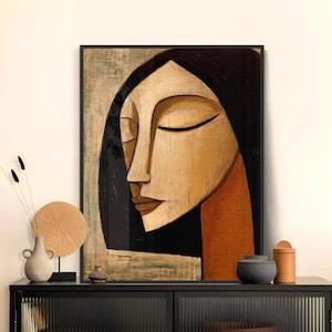 Minimalist Burnt Orange Female Abstract Art Print (Digital Download)