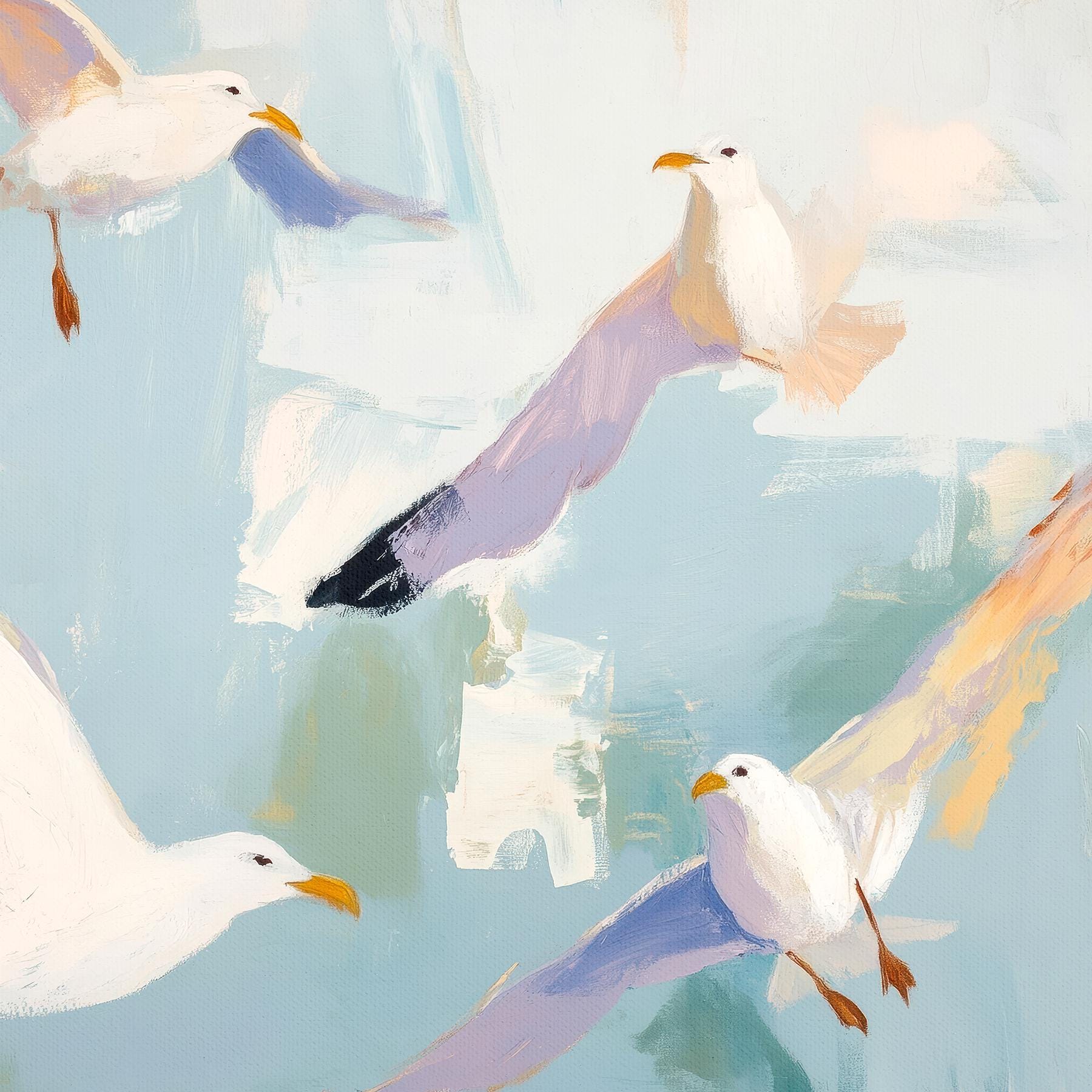 Seagull Wall Art Print Set of 2: Hamptons Style Flying Birds - Etsy