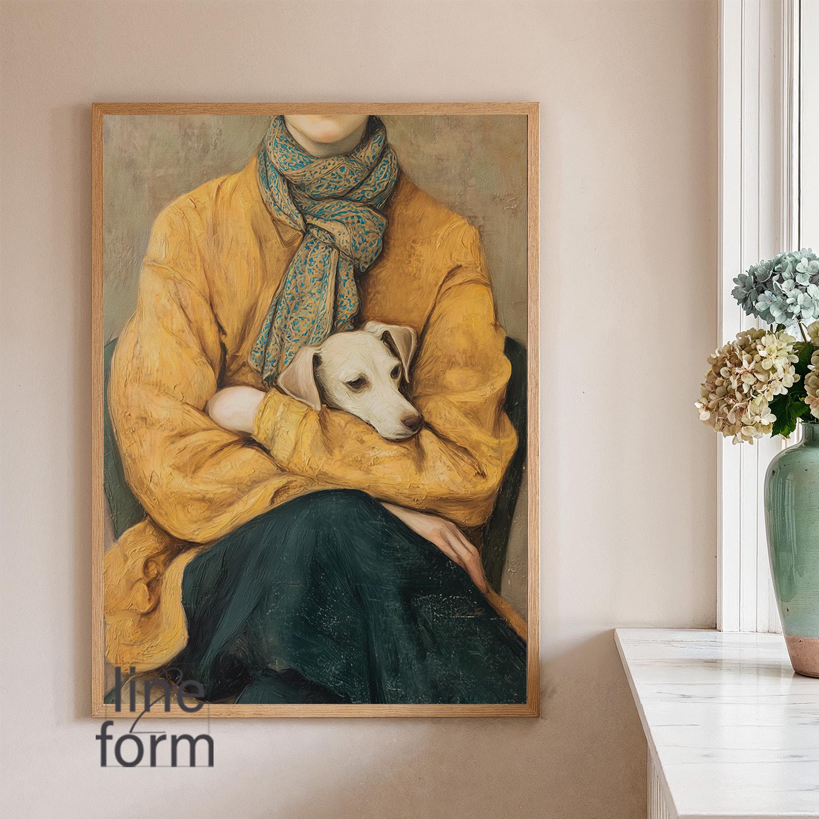 Vintage Woman and Dog Portrait Print: Vintage Eclectic Home Decor - Etsy