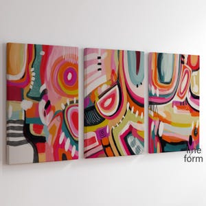 Colorful Abstract SET of 3 Prints Colorful Modern Abstract art Multicolour Painting Vibrant Colors Abstract Wall Art Contemporary Wall Art