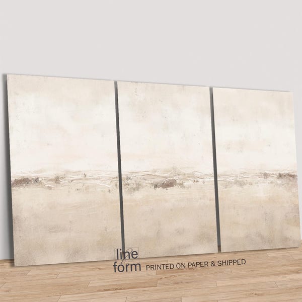 Beige Abstract Wabi Sabi Print Set: Minimalist Japandi Wall Art