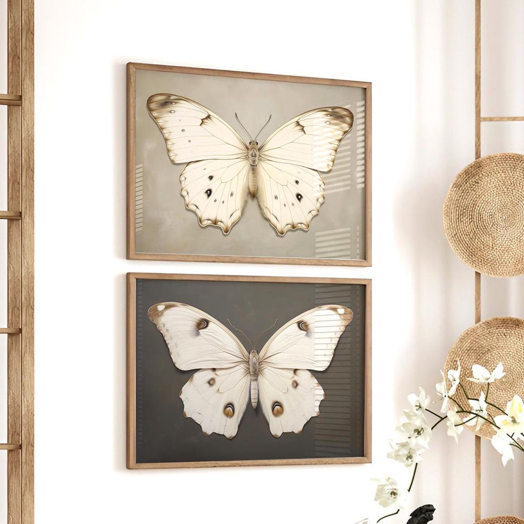 Butterfly Print Set of 2: Vintage Cottagecore Wall Art - Etsy