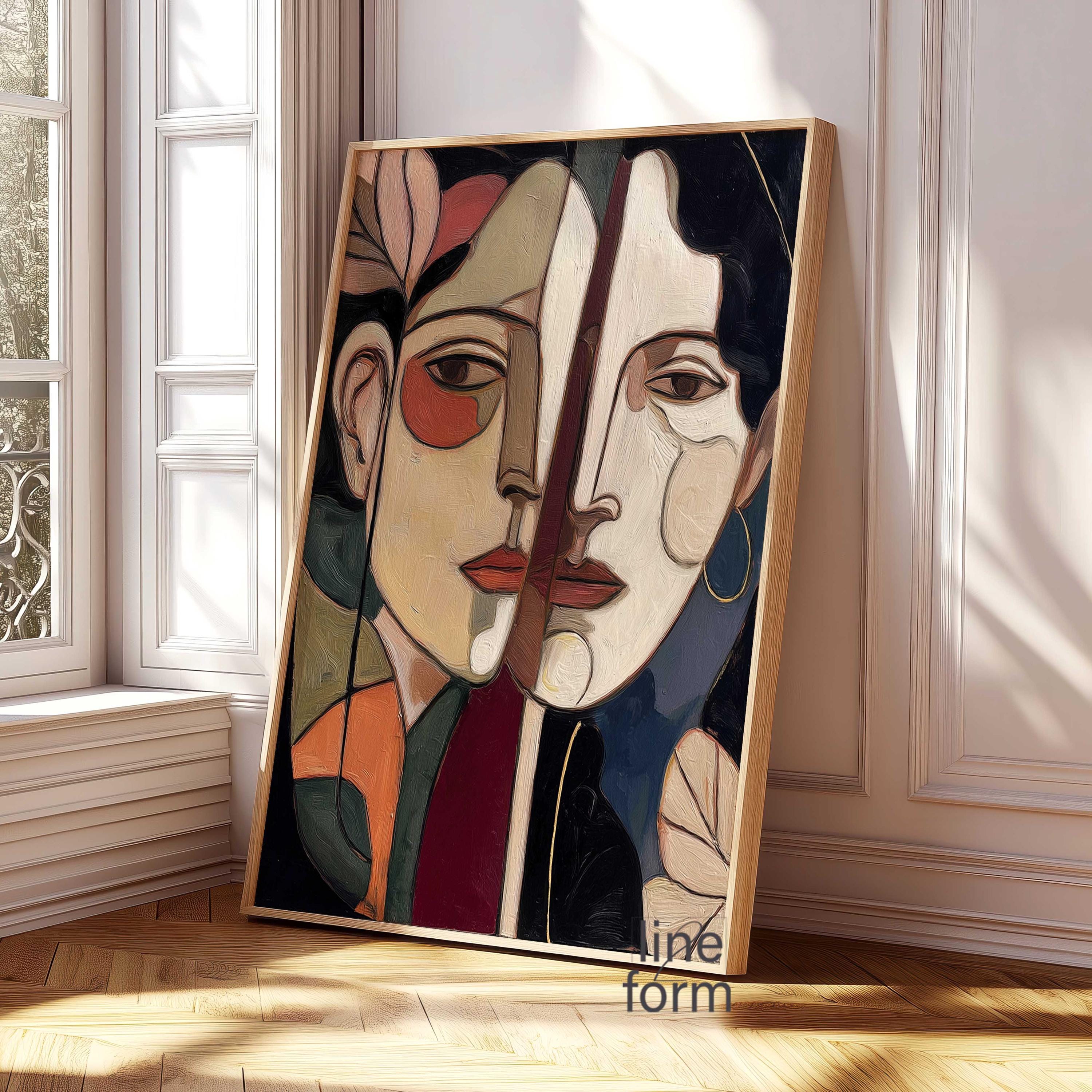 Minimalist Abstract Face Art Print: Modern Female Oil Painting - Etsy
