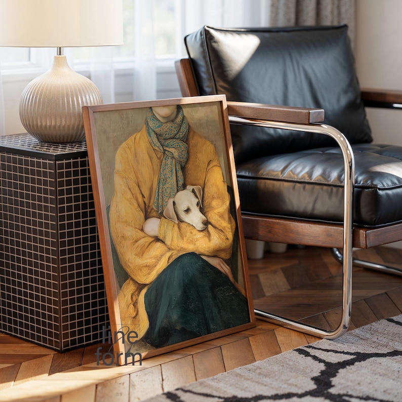 Vintage Woman and Dog Portrait Print: Vintage Eclectic Home Decor - Etsy