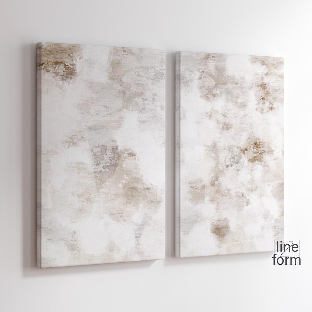 Neutral Abstract Art Prints: Modern Textured Set of 2 (digital Download ...