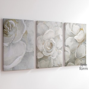 Magnolia Wall Art White Flower Wall Art Botanical Prints Set Gallery Wall Art Set of 3 Magnolia Flower Art White Magnolia Print Floral Print