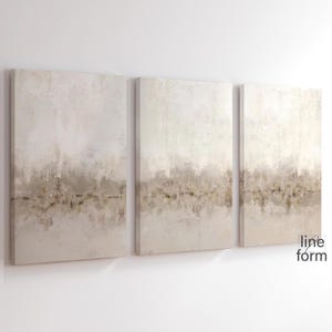 Beige Abstract Gallery Wall Art Set of 3 Simple Neutral Nordic Prints Simple Abstract Art Modern Minimalist Abstract Art Modern Minimal Art