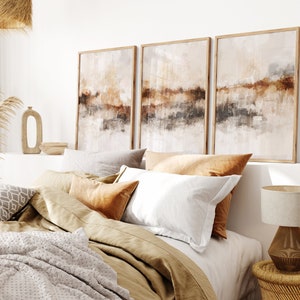 Modern Textured Abstract Set of 3 Prints, Neutral Art Print Set, 3 ...