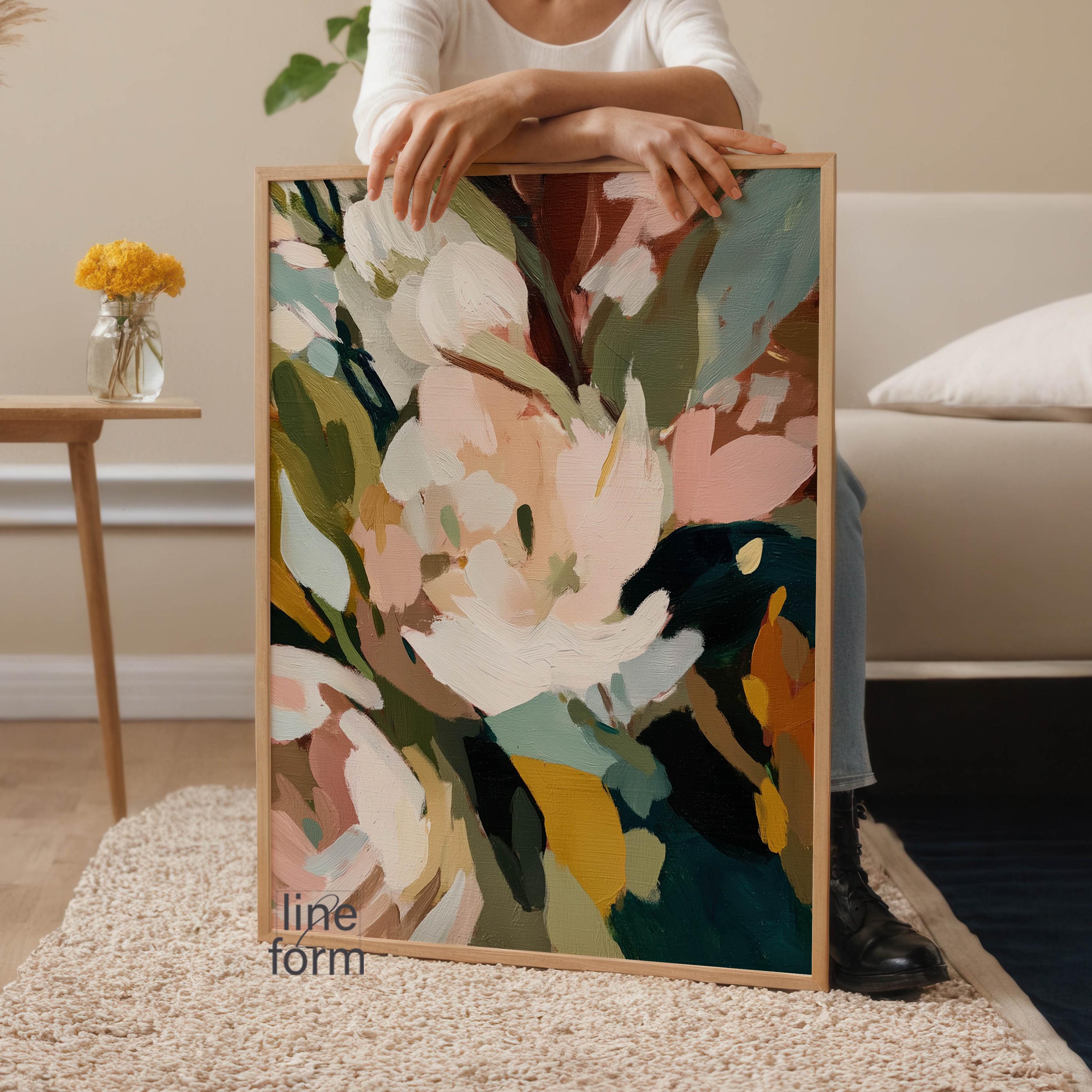Abstract Floral Print Set of 2: Earth Tone Modern Art (unframed) - Etsy