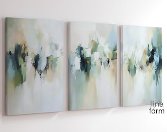 Sage Green Abstract Print Set: Modern Nordic Art (Digital Download)
