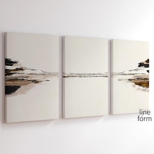 Abstract Beige Nordic Print Set of 3: Minimalist Modern Wall Art (Digital Download)