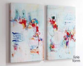 Abstract Multicolor Art Print Set of 2 (Digital Download)