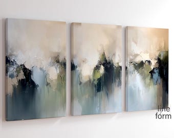 Sage Green Abstract Art Print Set: Modern Minimalist Gallery Wall Digital Download