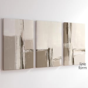 Beige Abstract Art Prints: Modern Gallery Wall Set of 3 (Digital Download)