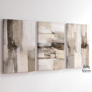 Beige Brown Abstract Art Printable Set of 3 Prints Neutral Abstract Painting Neutral Nordic Prints Beige Abstract Art Modern Abstract Art